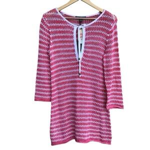 Tommy Bahama Star Island Linen Blend Crochet Too Tunic Paradise Pink Cov…